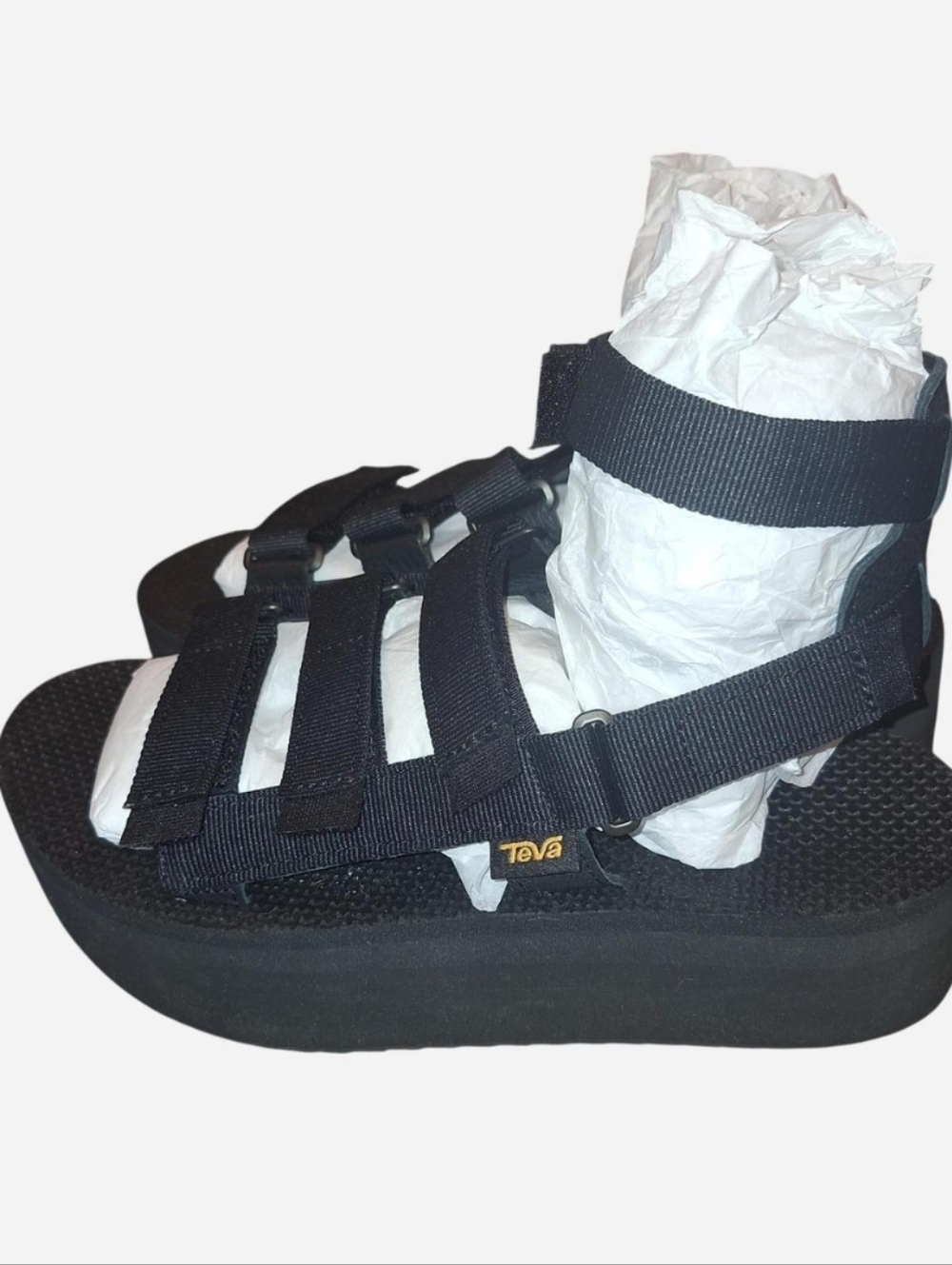 Teva Black Platform Gladiator Style Sandals